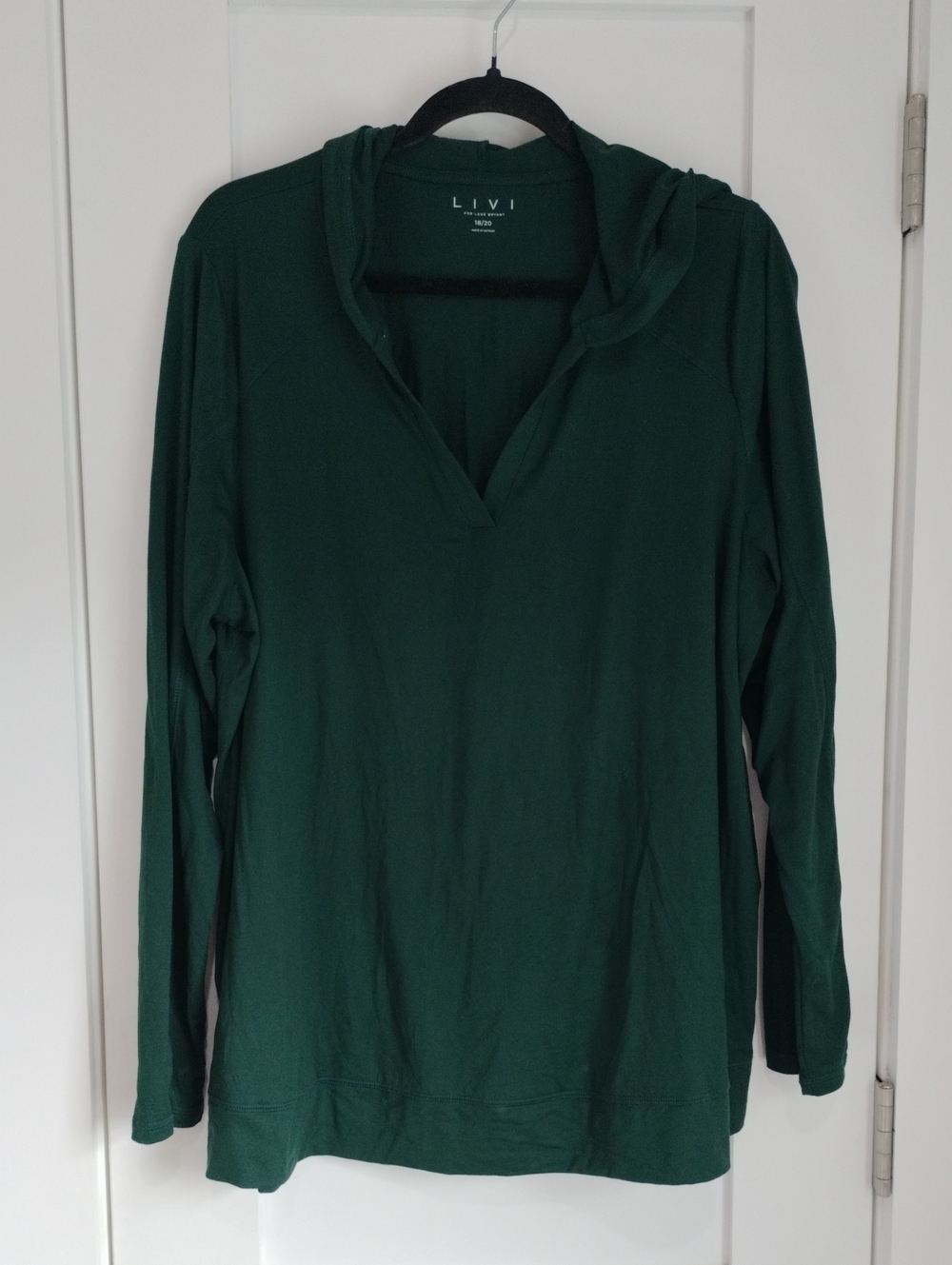 Livi By Lane Bryant Forest Green Long-Sleeve Hooded Top